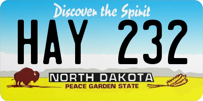 ND license plate HAY232