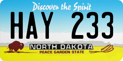 ND license plate HAY233