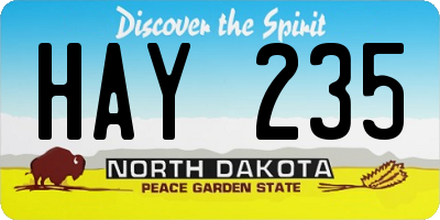 ND license plate HAY235