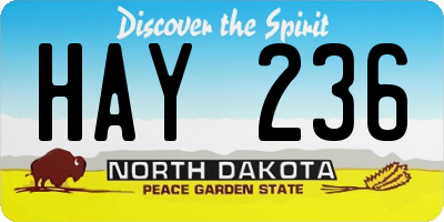 ND license plate HAY236