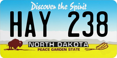 ND license plate HAY238