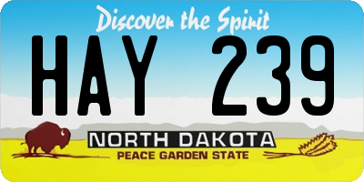 ND license plate HAY239