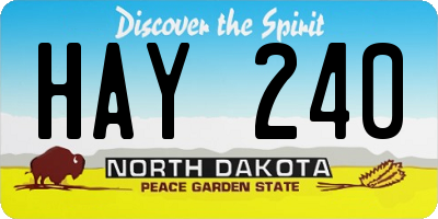 ND license plate HAY240