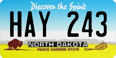 ND license plate HAY243