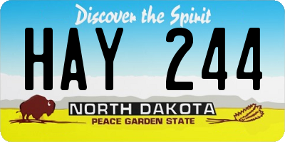 ND license plate HAY244