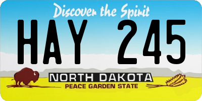 ND license plate HAY245