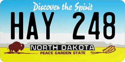 ND license plate HAY248
