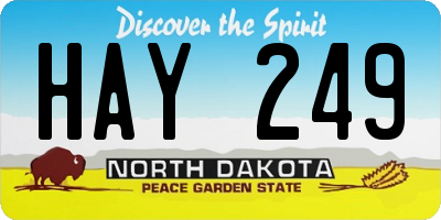 ND license plate HAY249
