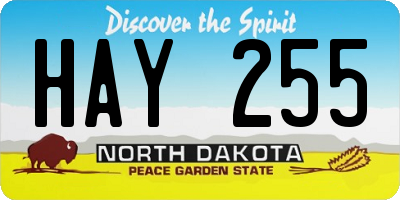 ND license plate HAY255