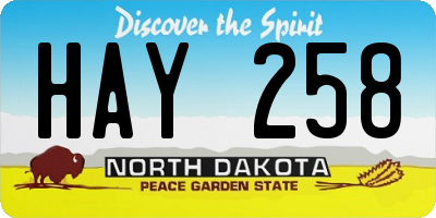 ND license plate HAY258