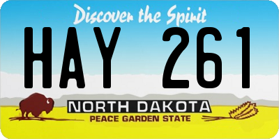 ND license plate HAY261