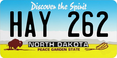 ND license plate HAY262