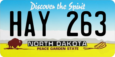 ND license plate HAY263