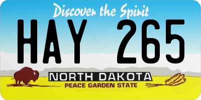 ND license plate HAY265