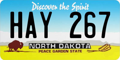 ND license plate HAY267