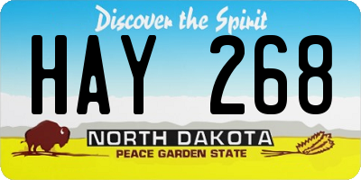 ND license plate HAY268