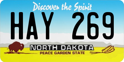 ND license plate HAY269