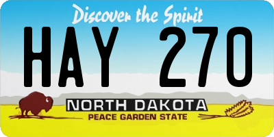 ND license plate HAY270
