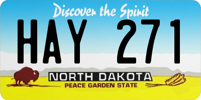 ND license plate HAY271