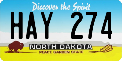 ND license plate HAY274