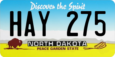 ND license plate HAY275
