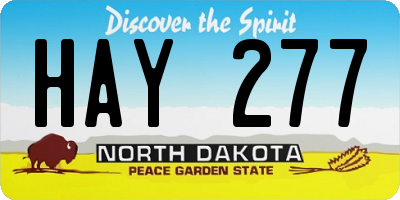ND license plate HAY277