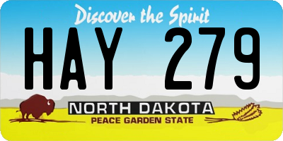 ND license plate HAY279