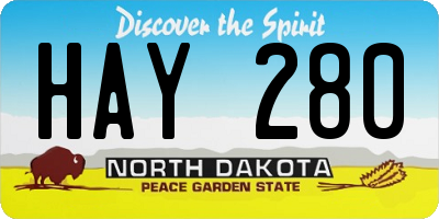 ND license plate HAY280