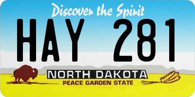 ND license plate HAY281