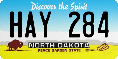 ND license plate HAY284