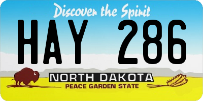 ND license plate HAY286