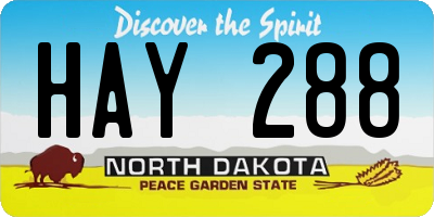 ND license plate HAY288