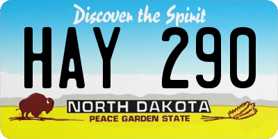 ND license plate HAY290