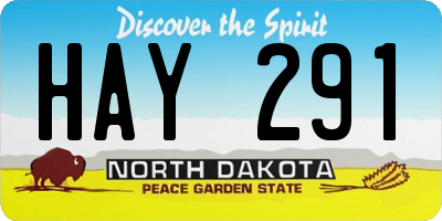ND license plate HAY291