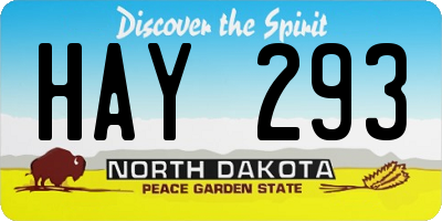ND license plate HAY293