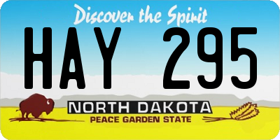 ND license plate HAY295