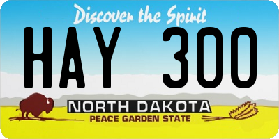 ND license plate HAY300