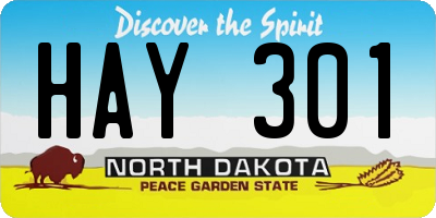 ND license plate HAY301