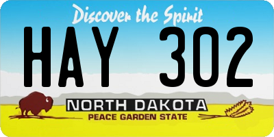 ND license plate HAY302