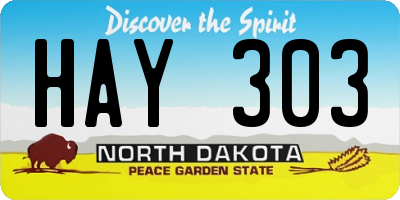 ND license plate HAY303