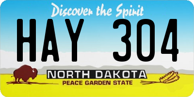 ND license plate HAY304