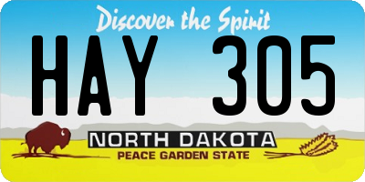 ND license plate HAY305