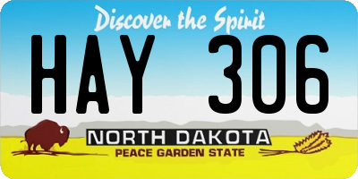 ND license plate HAY306