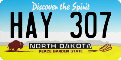 ND license plate HAY307