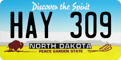 ND license plate HAY309