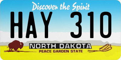 ND license plate HAY310