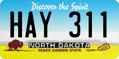 ND license plate HAY311