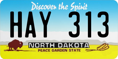 ND license plate HAY313