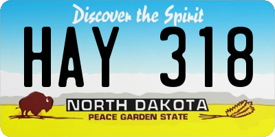 ND license plate HAY318