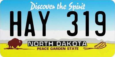 ND license plate HAY319